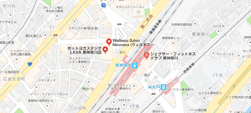 東神奈川駅周辺ヨガマップ