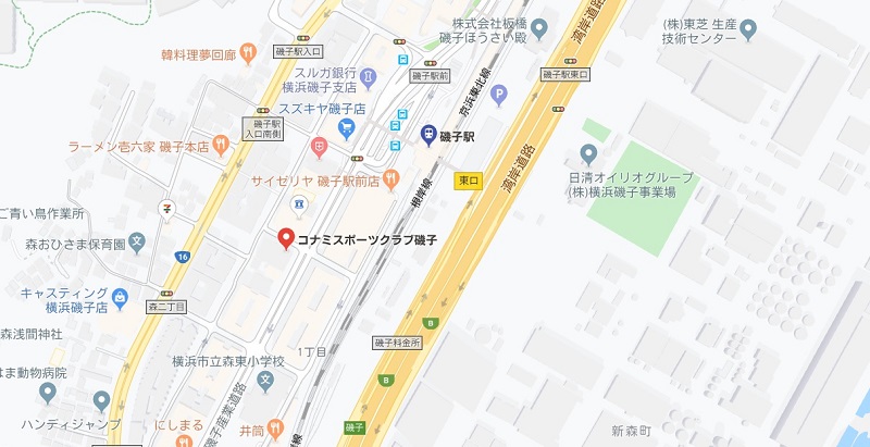 磯子駅周辺のヨガマップ